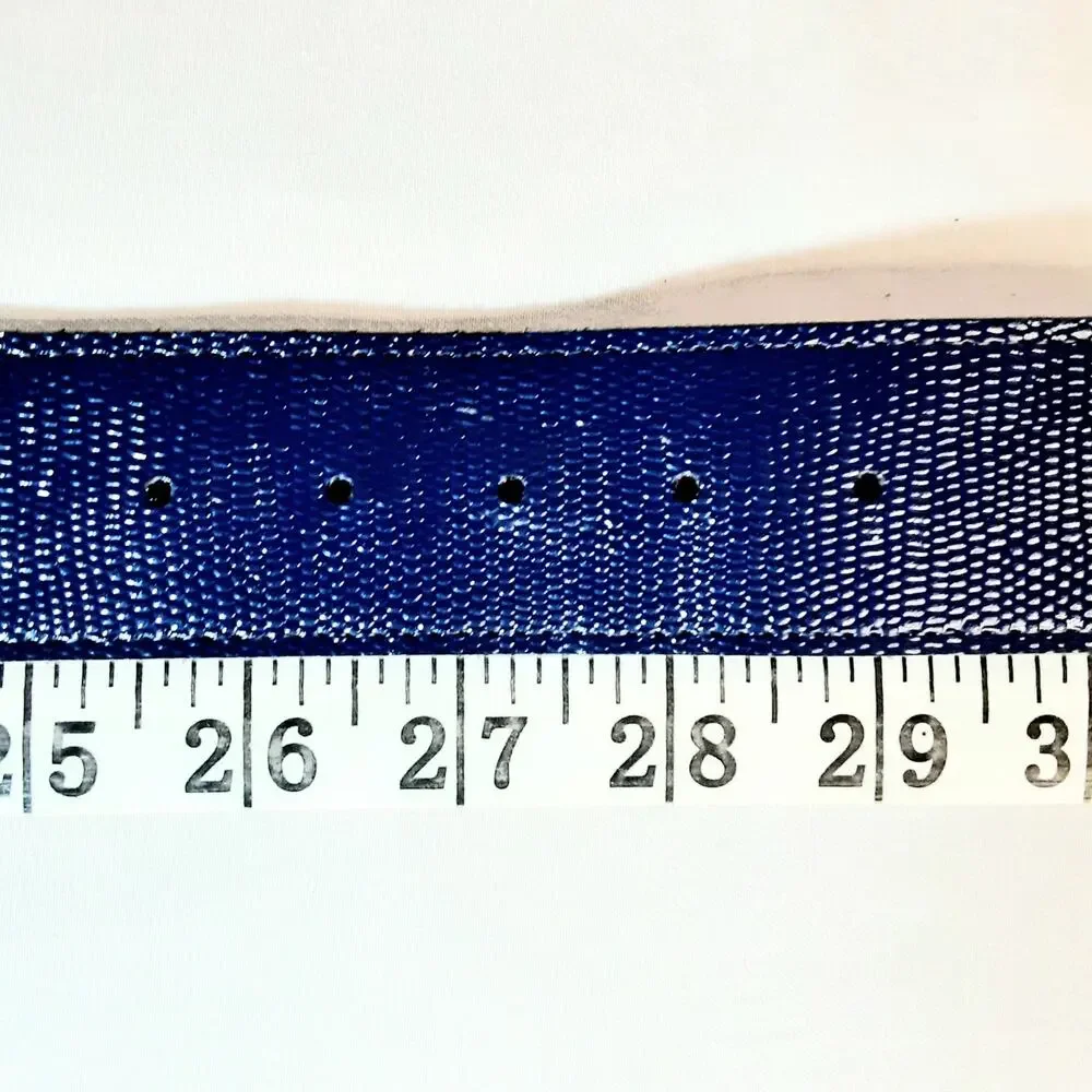 Astor Womens Lightweight Textured Navy Blue Belt Size Small Officewear